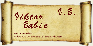 Viktor Babić vizit kartica